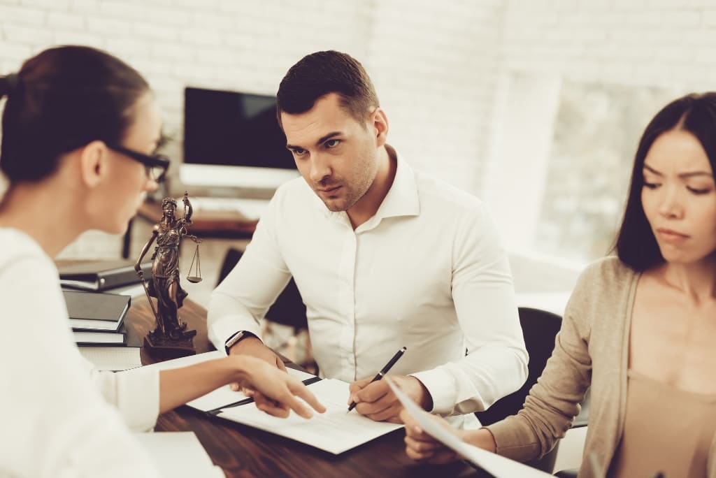 Lawyer Discussing With Her Client