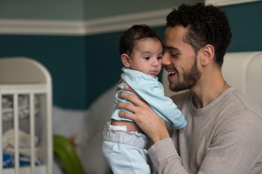 Toddler With His Dad